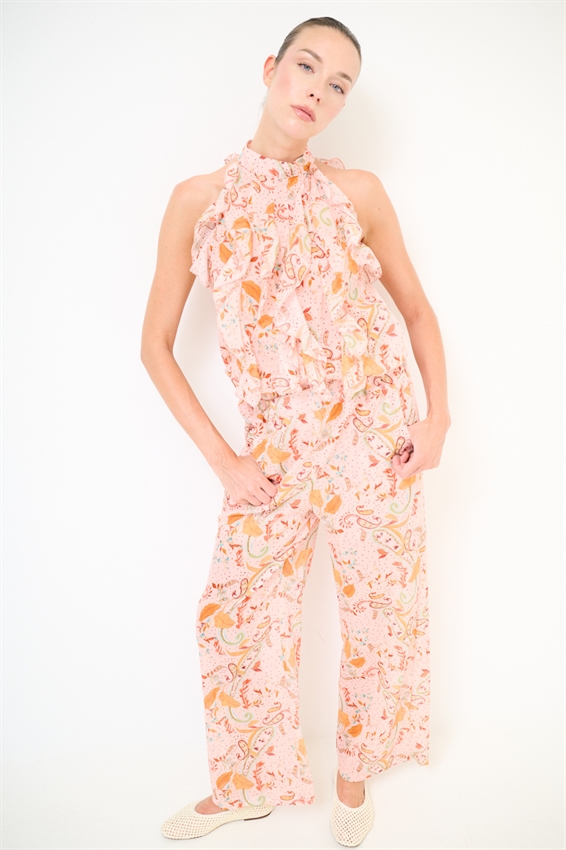 TOP SMANICATO ROUCHES FANTASIA FIORI