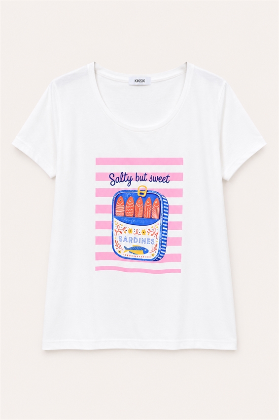T-SHIRT SLIM CON STAMPA SARDINE