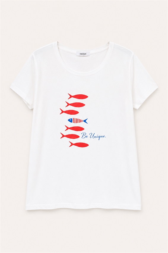 T-SHIRT SLIM CON STAMPA BE UNIQUE