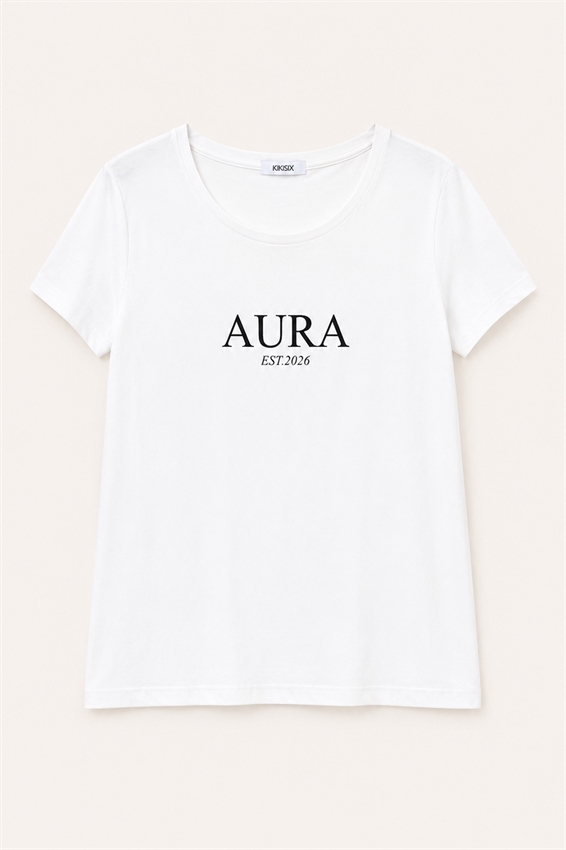 T-SHIRT SLIM CON STAMPA AURA