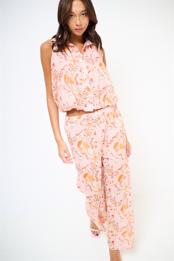 CAMICIA SMANICATA IN MUSSOLA FANTASIA FIORI