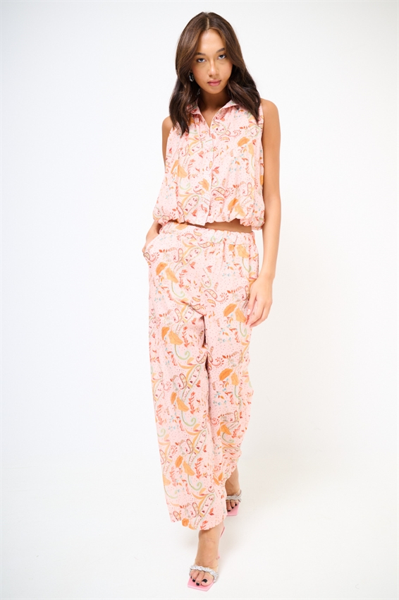 CAMICIA SMANICATA IN MUSSOLA FANTASIA FIORI