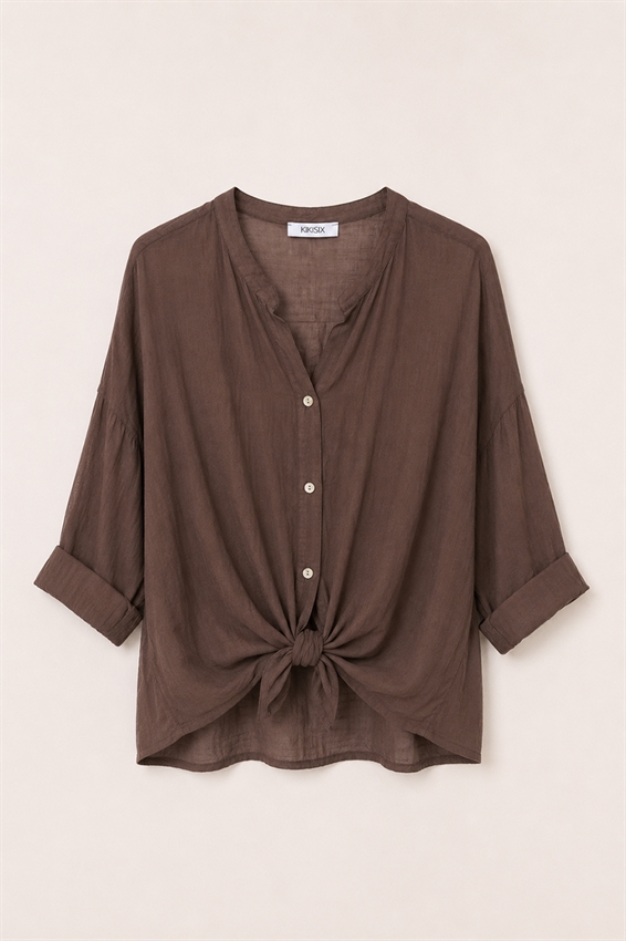 CAMICIA COLLO COREANA CON NODO