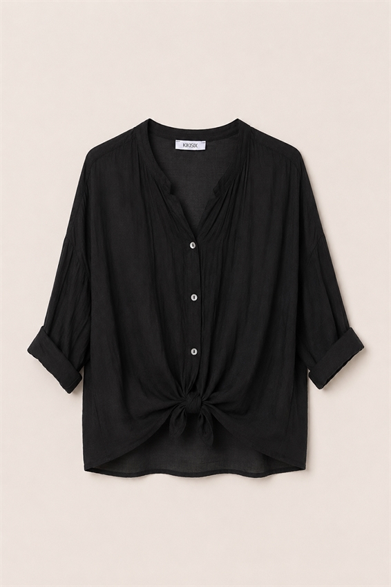 CAMICIA COLLO COREANA CON NODO