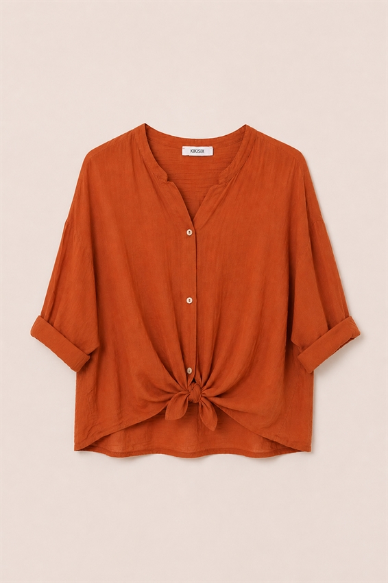 CAMICIA COLLO COREANA CON NODO