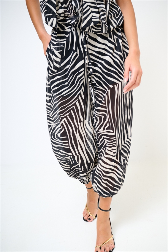 PANTALONE BALLOON ANIMALIER IN MUSSOLA
