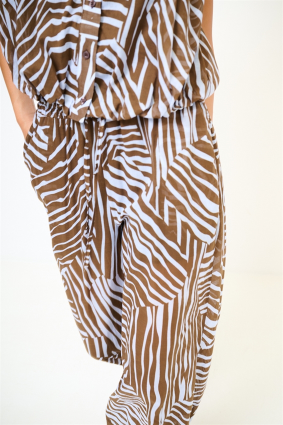 PANTALONE BALLOON ANIMALIER IN MUSSOLA