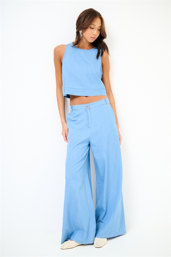 PANTALONE AMPIO CHAMBRAY