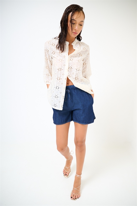SHORTS CON COULISSE IN CHAMBRAY