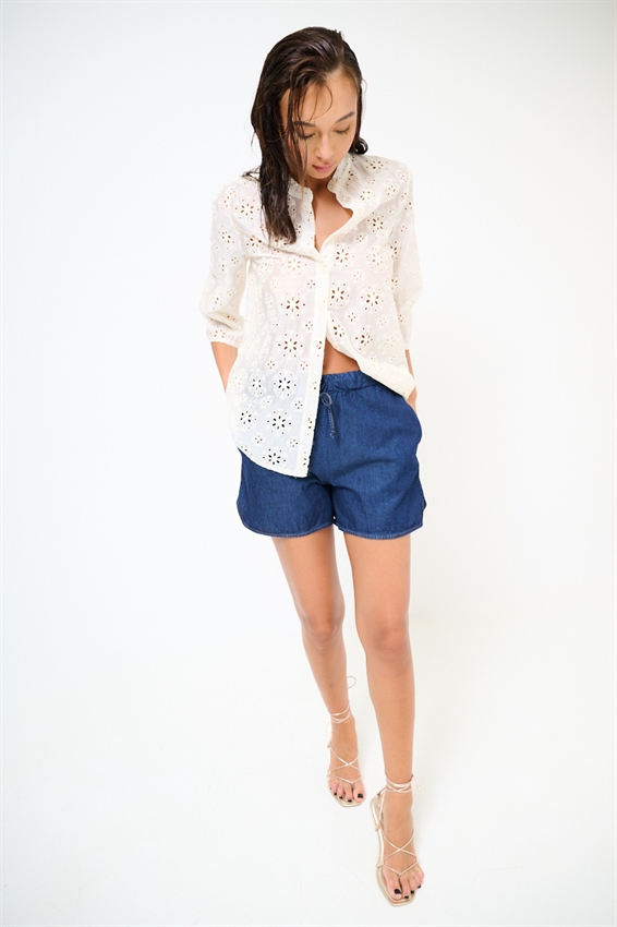 SHORTS CON COULISSE IN CHAMBRAY