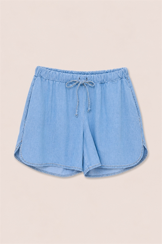 SHORTS CON COULISSE IN CHAMBRAY