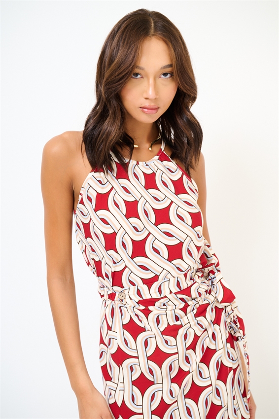 TOP SCOLLO AMERICANA CON STAMPA