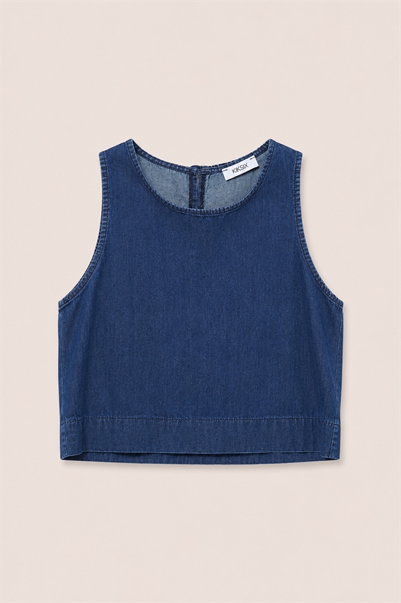 TOP CORTO IN CHAMBRAY