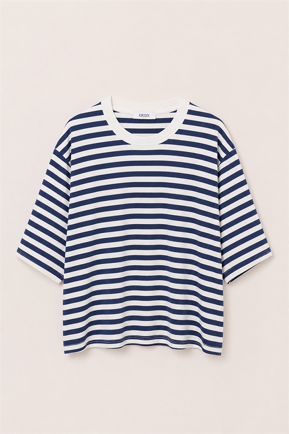 T-SHIRT RIGATA A SCATOLINA
