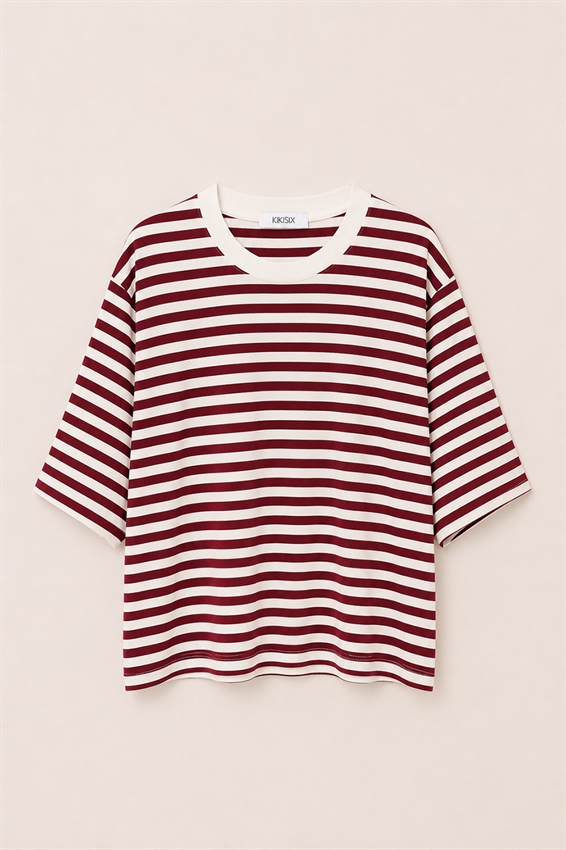 T-SHIRT RIGATA A SCATOLINA
