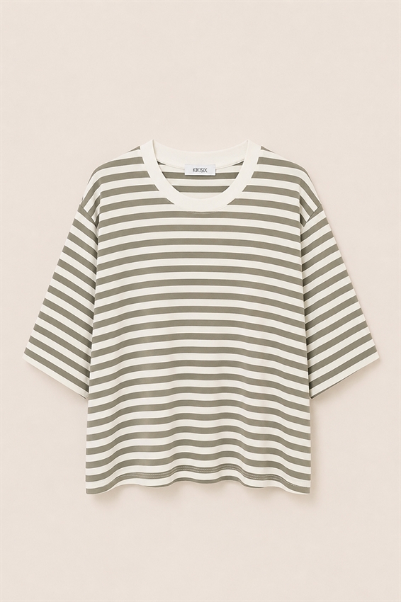 T-SHIRT RIGATA A SCATOLINA