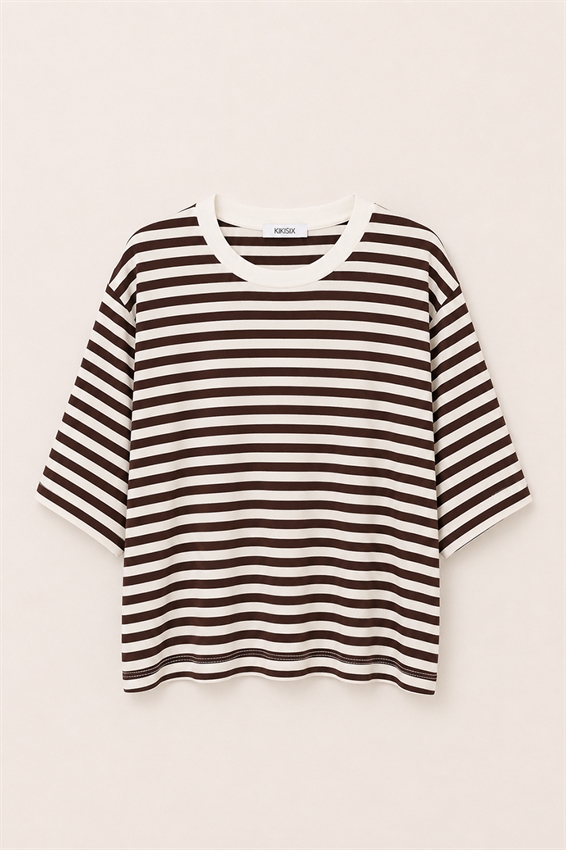 T-SHIRT RIGATA A SCATOLINA