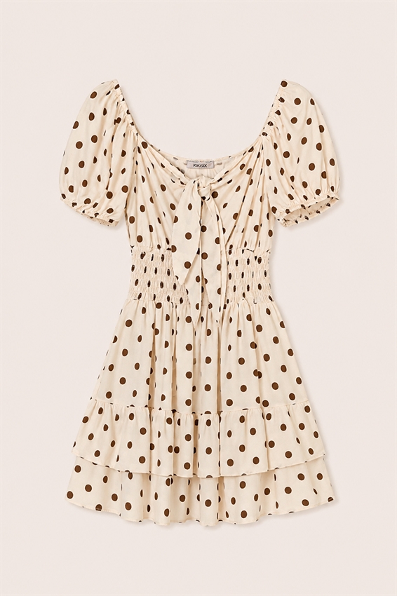 ABITO CORTO CON FIOCCO A POIS