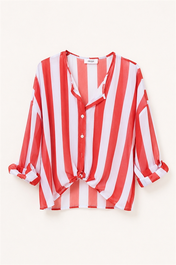 CAMICIA COREANA IN MUSSOLA CON RIGA