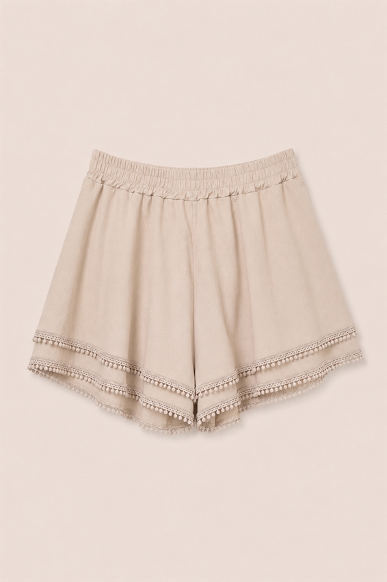 SHORT DOPPIA BALZA CON PASSAMANERIA