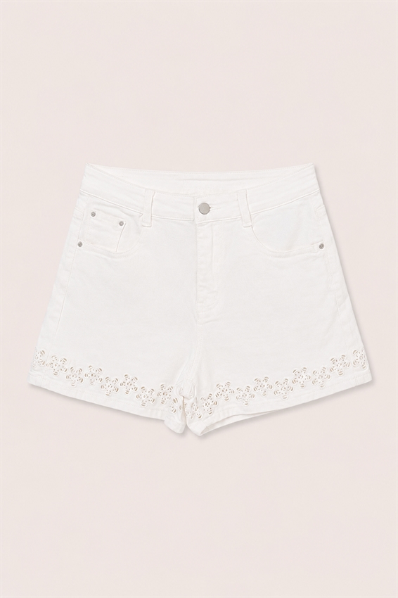 SHORTS CON RICAMO FIORE