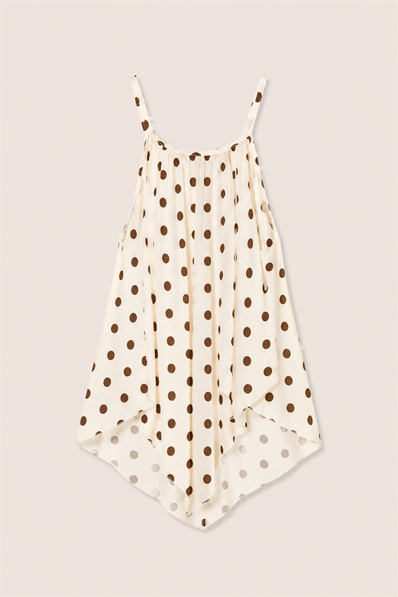 TOP SCOLLO AMERICANA A POIS