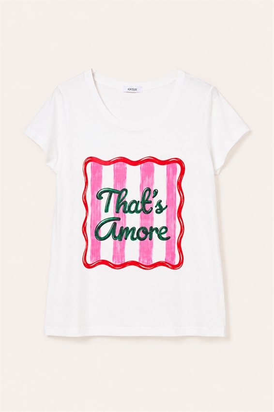 T-SHIRT SLIM CON STAMPA THAT S AMORE
