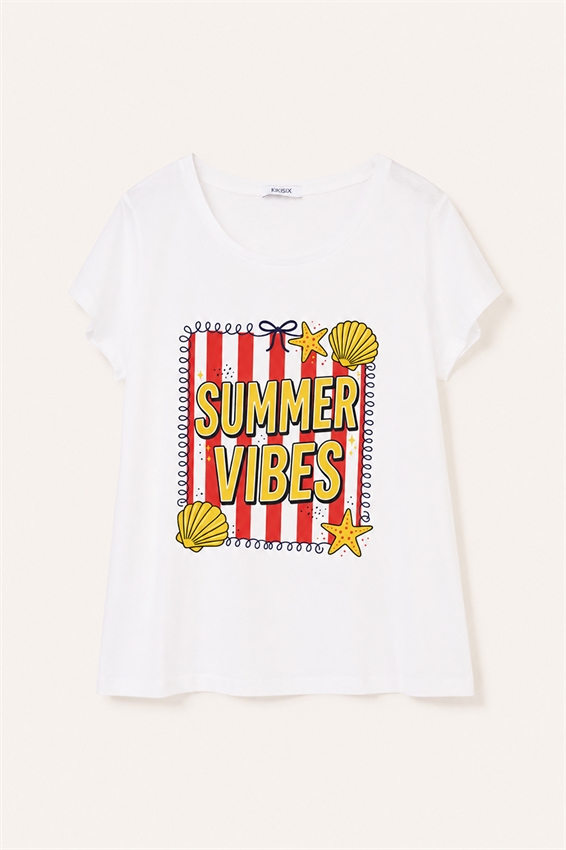 T-SHIRT SLIM CON STAMPA SUMMER VIBES