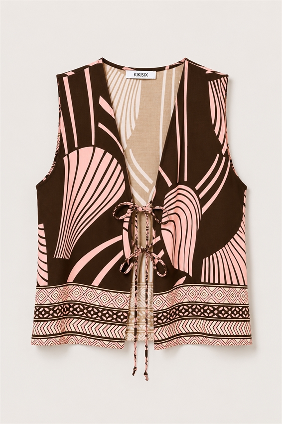 GILET STAMPATO CON LACCINI