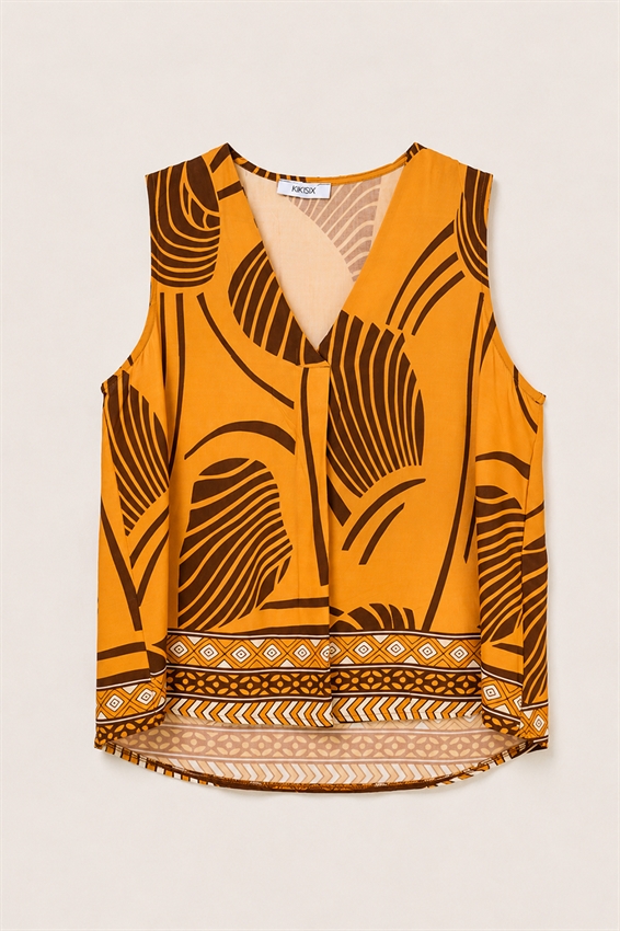 TOP SMANICATO CON SCOLLO A V