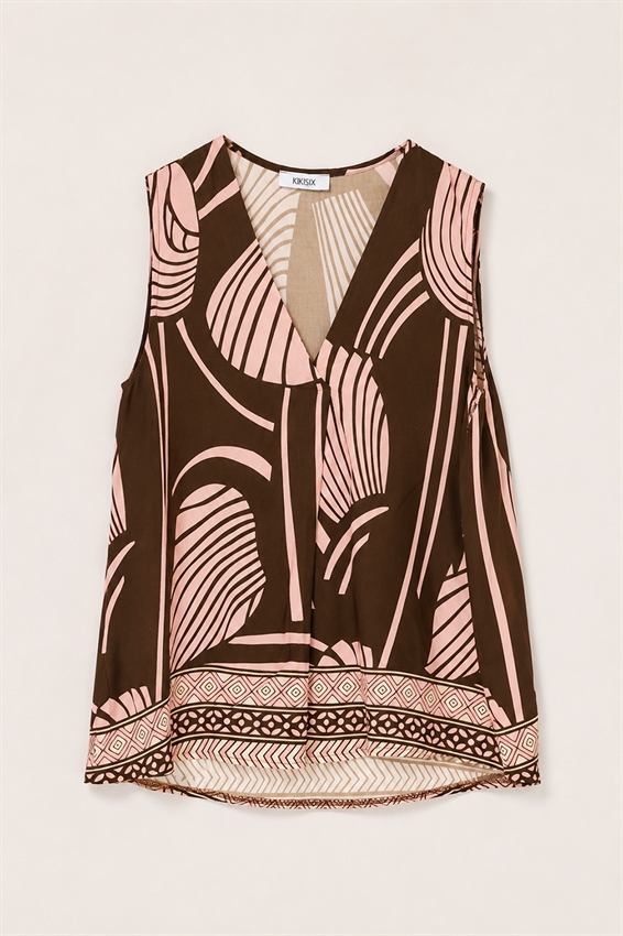 TOP SMANICATO CON SCOLLO A V