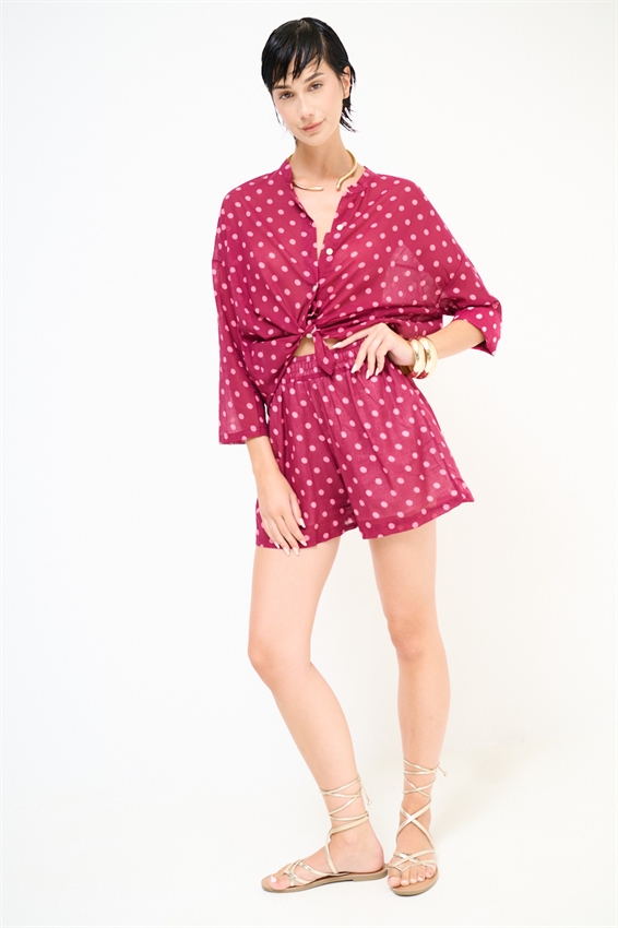 CAMICIA COREANA IN MUSSOLA A POIS