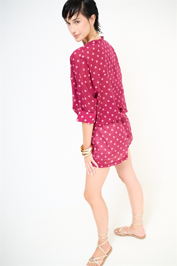 CAMICIA COREANA IN MUSSOLA A POIS