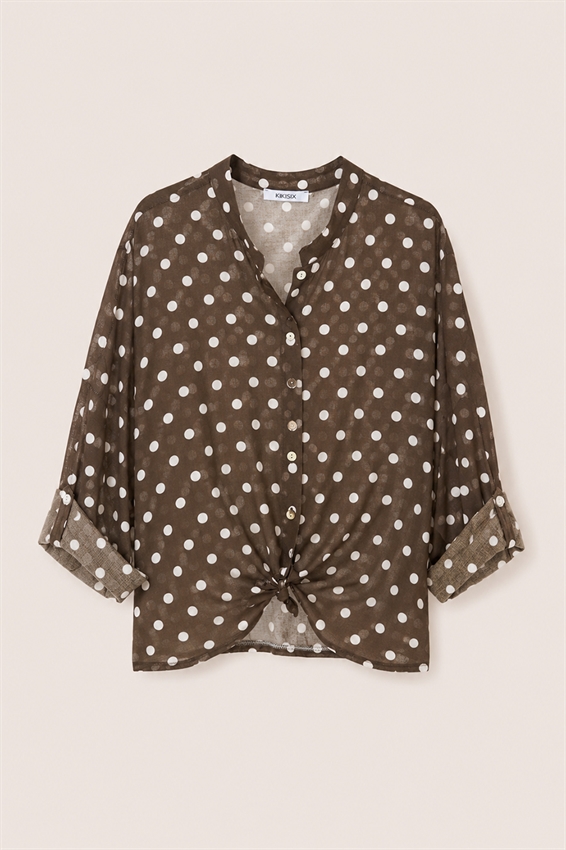CAMICIA COREANA IN MUSSOLA A POIS