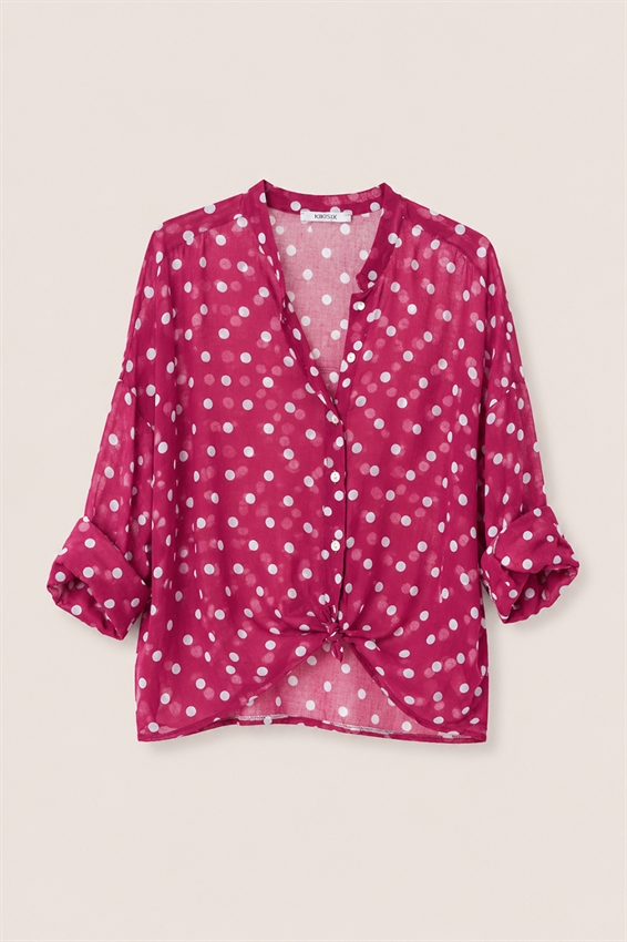 CAMICIA COREANA IN MUSSOLA A POIS