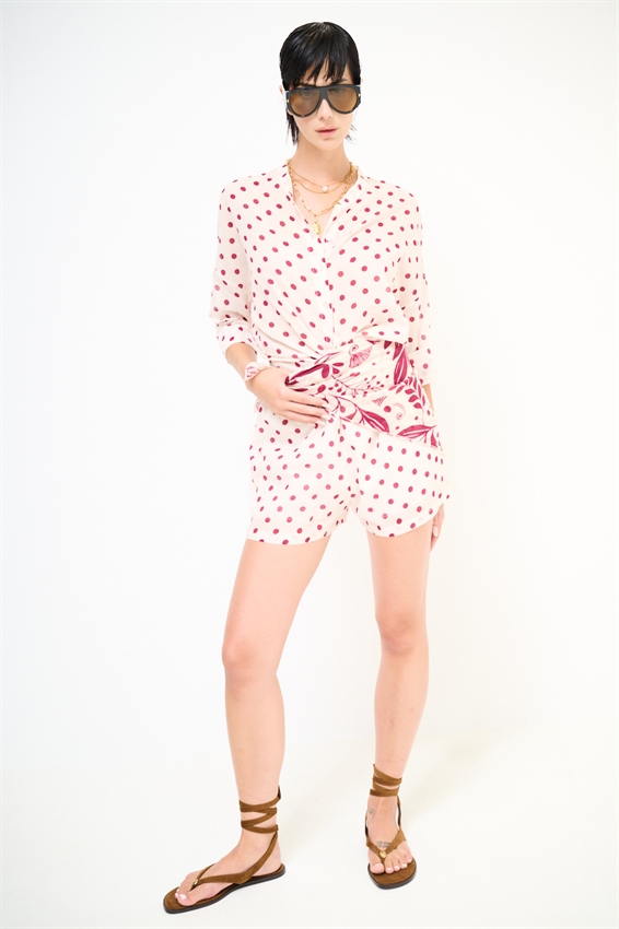 CAMICIA COREANA IN MUSSOLA A POIS