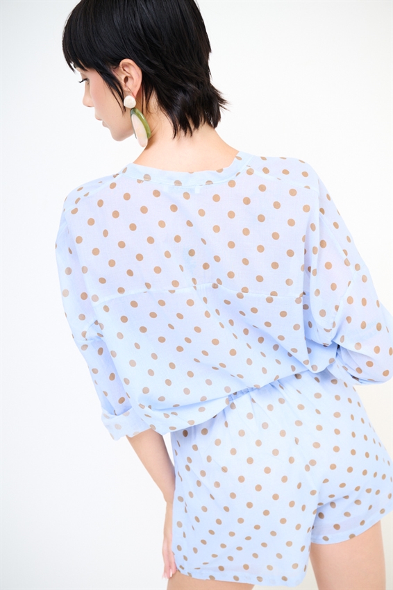 CAMICIA COREANA IN MUSSOLA A POIS