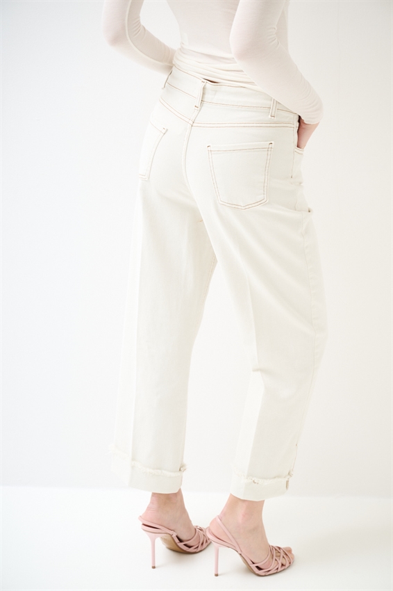 PANTALONE BULL CON IMPUNTURE A CONTRASTO BURRO