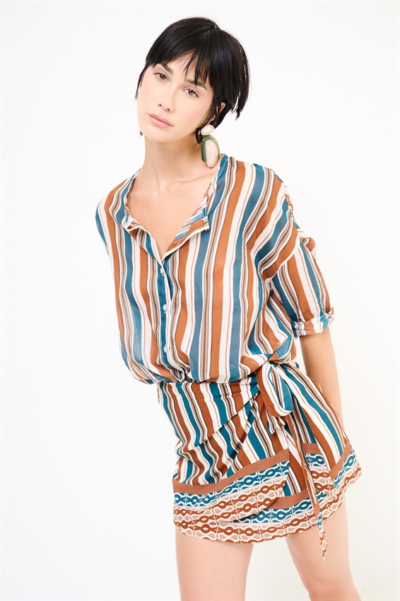 CAMICIA IN MUSSOLA RIGATA