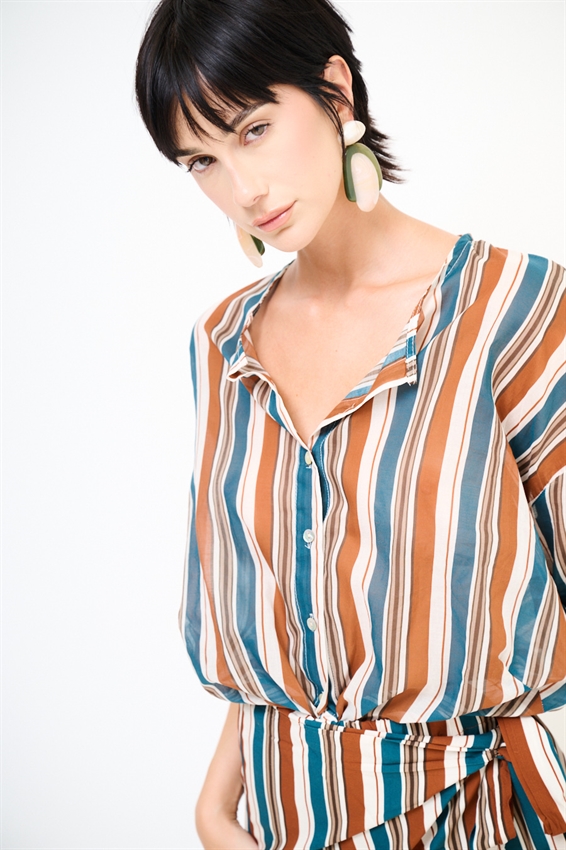 CAMICIA IN MUSSOLA RIGATA
