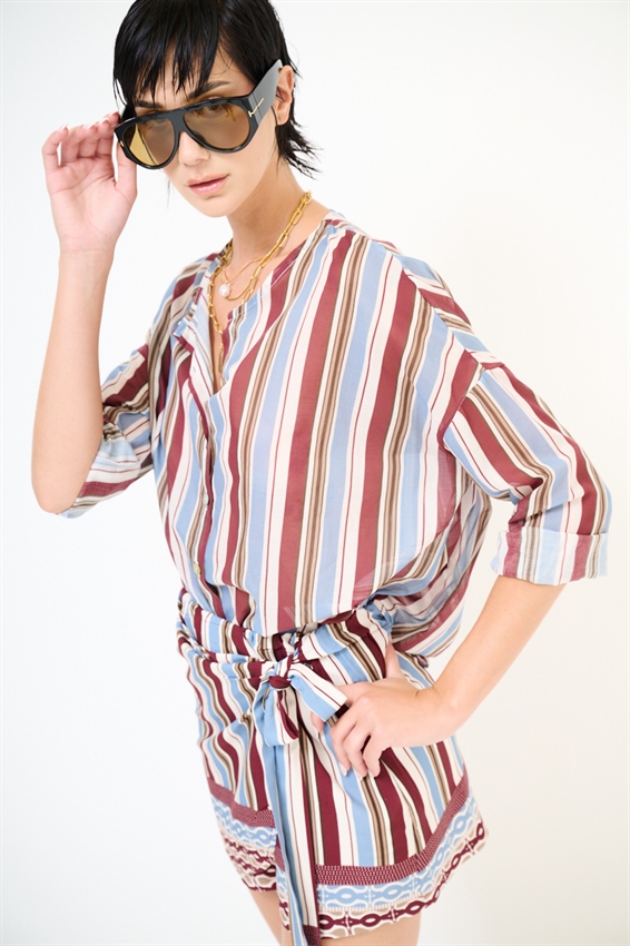 CAMICIA IN MUSSOLA RIGATA