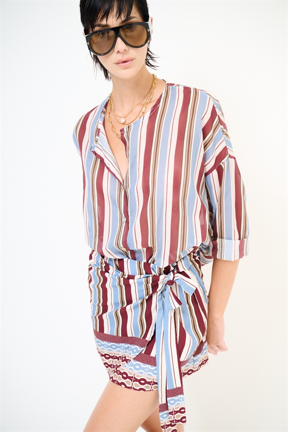 CAMICIA IN MUSSOLA RIGATA