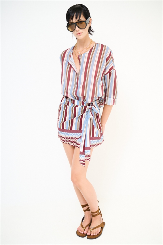 CAMICIA IN MUSSOLA RIGATA