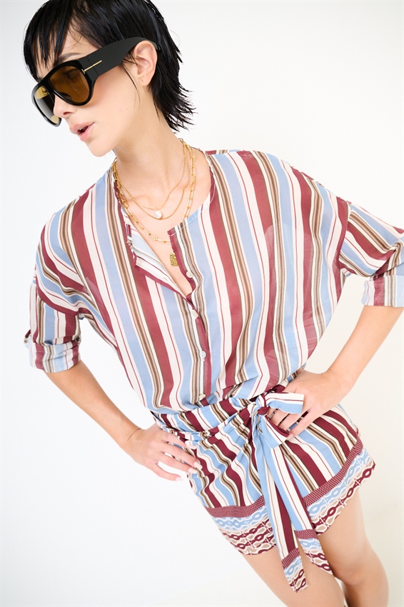 CAMICIA IN MUSSOLA RIGATA
