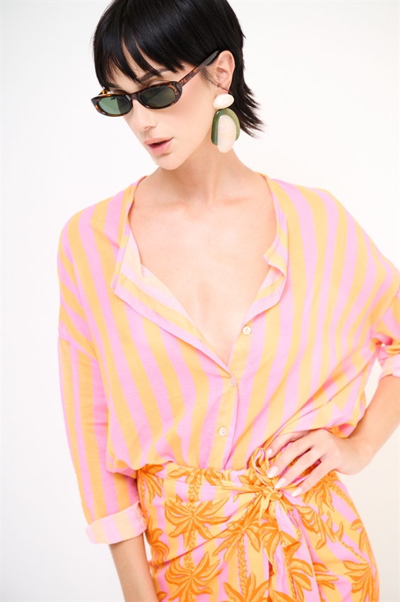 CAMICIA COREANA CON NODO STAMPATA