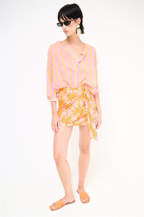 CAMICIA COREANA CON NODO STAMPATA