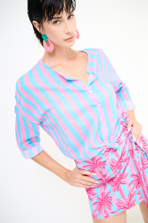CAMICIA COREANA CON NODO STAMPATA