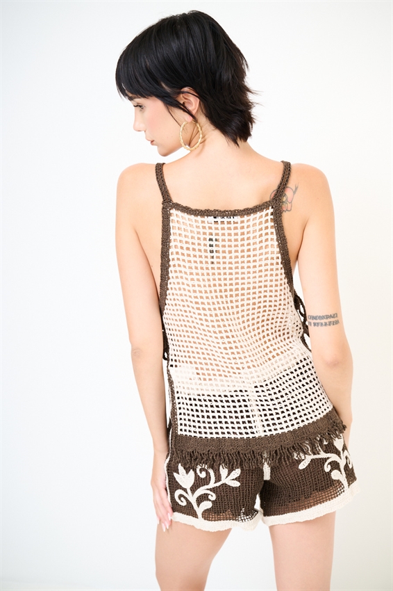 CANOTTA CON LACCINI IN MACRAME
