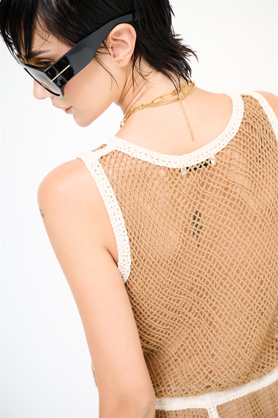 TOP CROCHET BI-COLOR FIORE