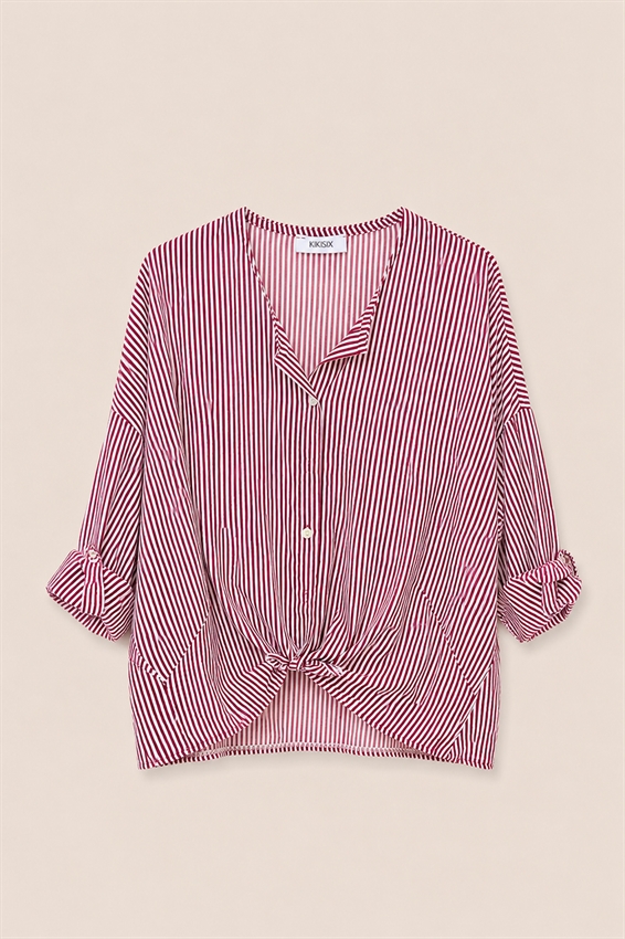 CAMICIA MUSSOLA RIGA CON NODO E STAMPA DIETRO